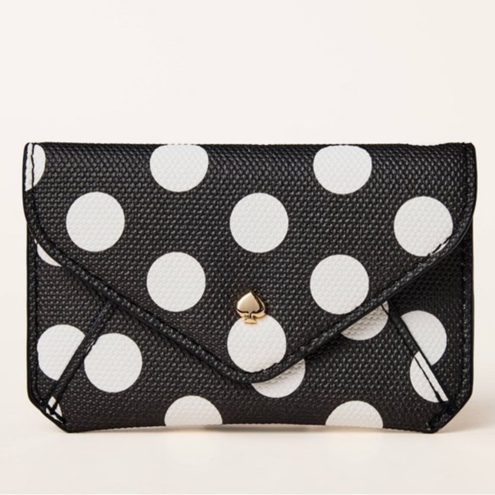 Kate Spade Black and White Polka Dot Card Case